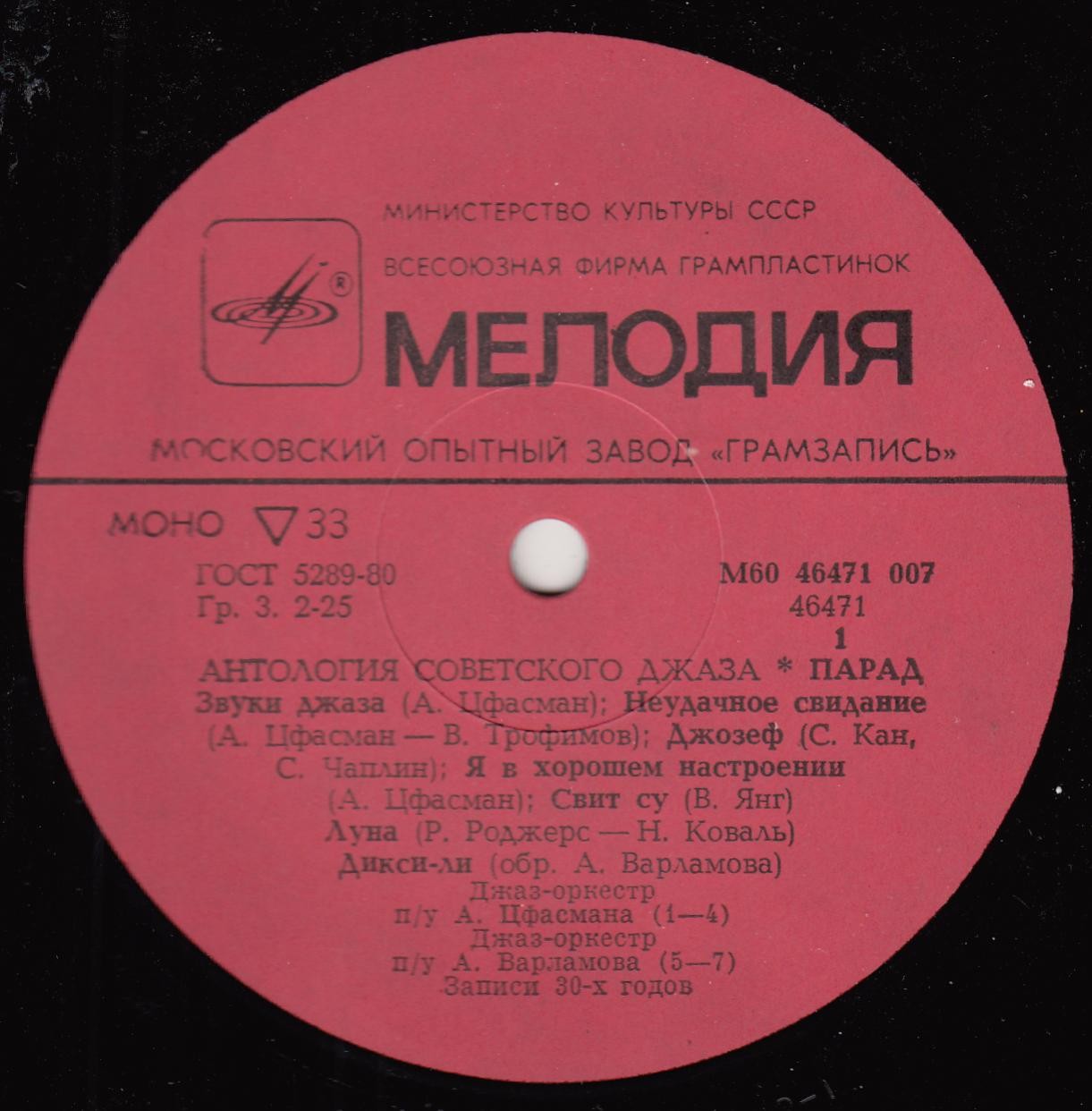 Антология советского джаза. "Парад"