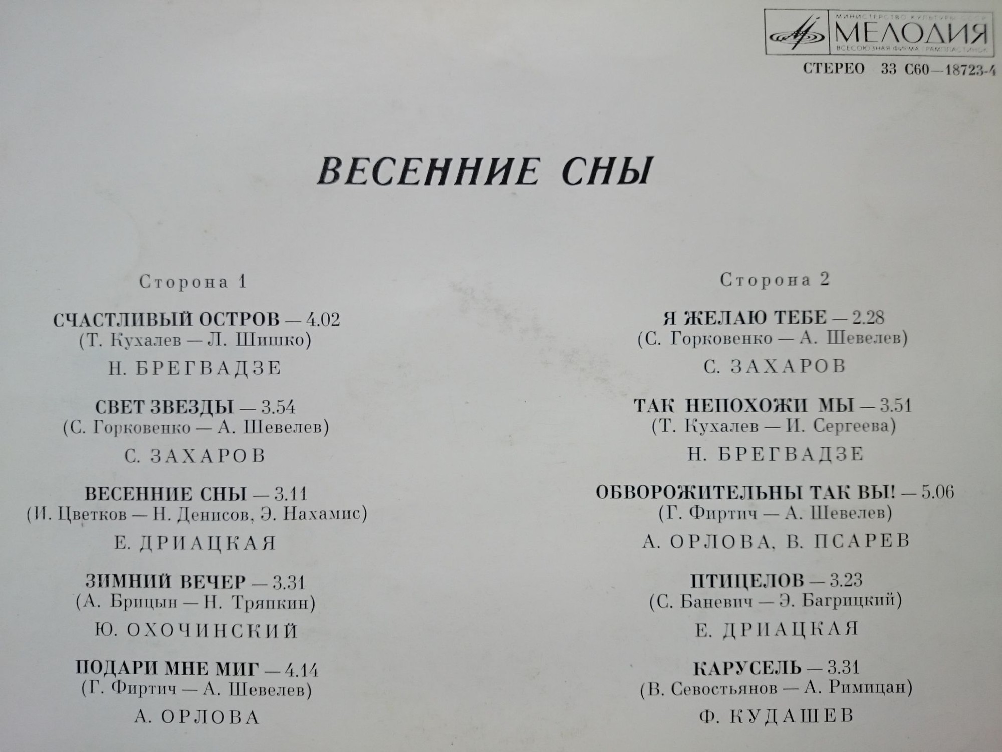 ВЕСЕННИЕ СНЫ