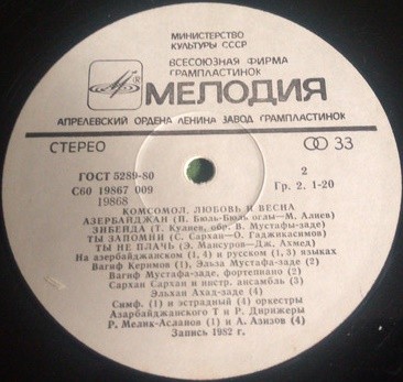 КОМСОМОЛ, ЛЮБОВЬ И ВЕСНА. Песни азербаджанских композиторов