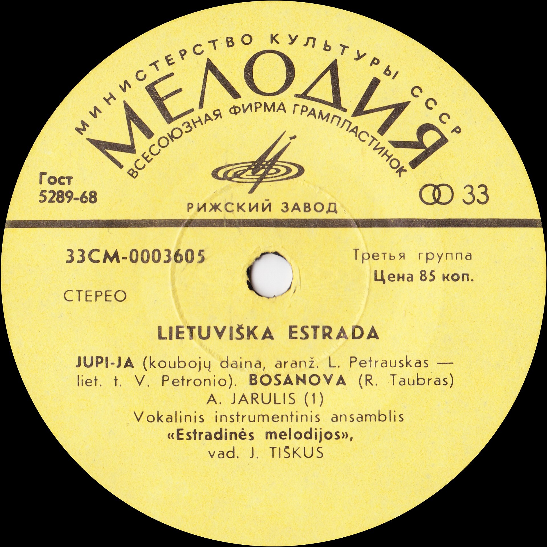 ВОКАЛЬНО-ИНСТР. АНСАМБЛЬ «ЭСТРАДНЫЕ МЕЛОДИИ » п/у Ю. Тишкуса