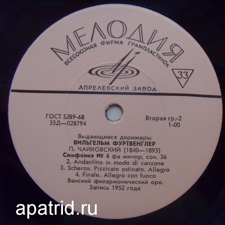 П. ЧАЙКОВСКИЙ (1840–1893): Симфония № 4 фа минор, соч. 36 (В. Фуртвенглер) [Выдающиеся дирижёры]