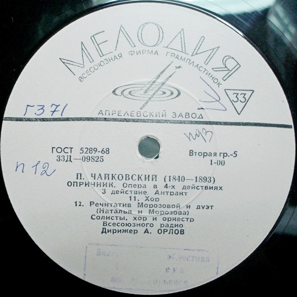 П.И. ЧАЙКОВСКИЙ (1840–1893): «Опричник», опера в 4 действиях (А. Орлов)