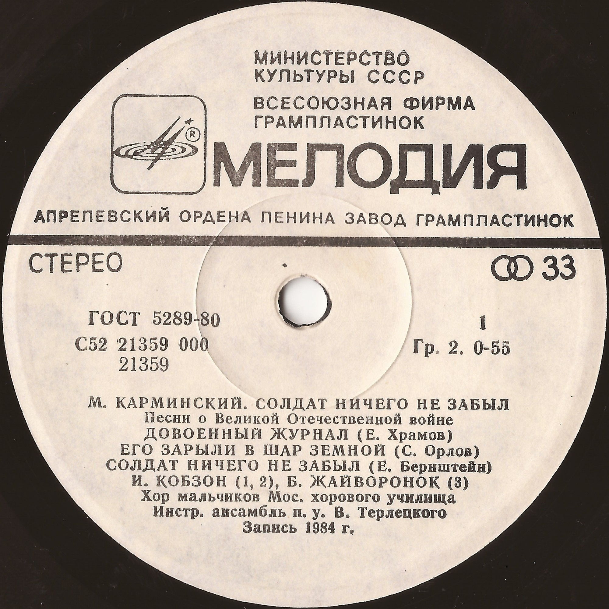 M. КАРМИНСКИЙ: «Солдат ничего не забыл», песни о Великой Отечественной войне.
