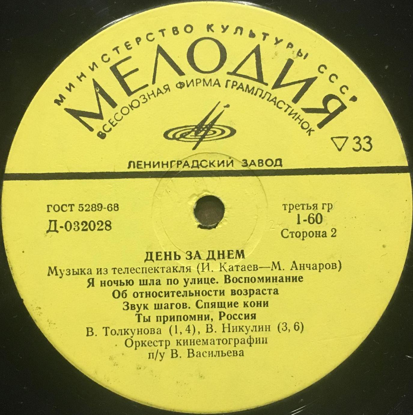 И. КАТАЕВ (1939–2012): Музыка из телеспектакля «День за днём»