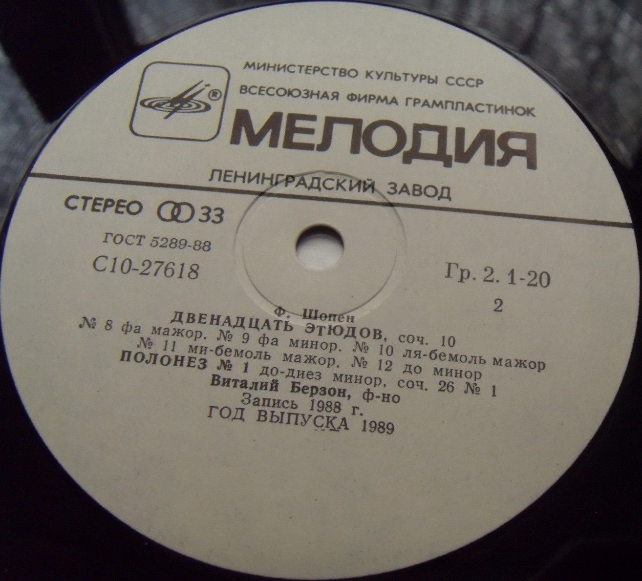 Виталий БЕРЗОН (ф-но) - Ф. Шопен
