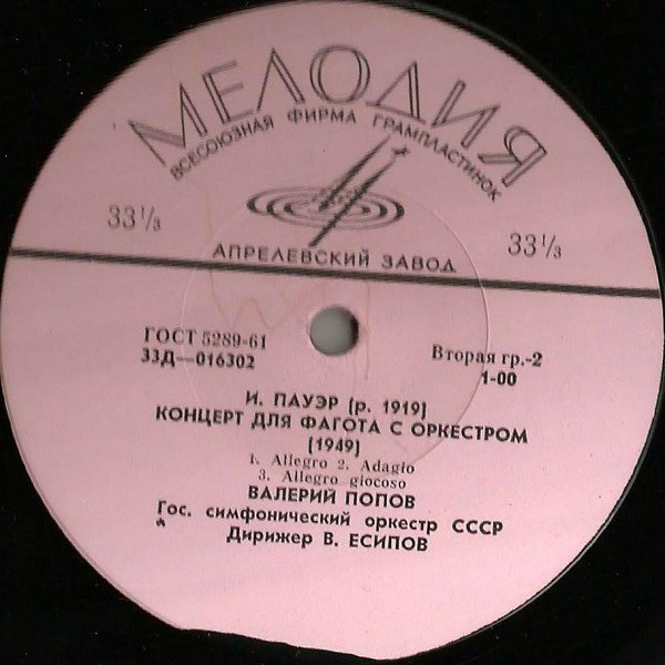 В. МОЦАРТ, И. ПАУЭР. Играют Владимир Соколов (кларнет), Валерий Попов (фагот)