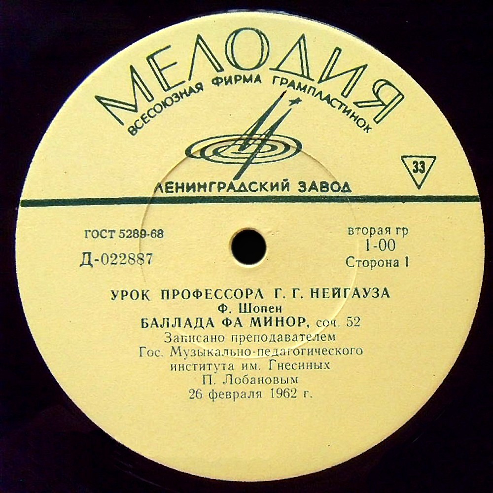 Урок профессора Г. Г. Нейгауза - Ф. Шопен. Баллада фа минор, соч. 52
