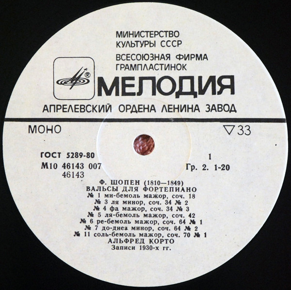 Ф. ШОПЕН (1810–1849). ВАЛЬСЫ ДЛЯ ФОРТЕПИАНО (А. КОРТО)