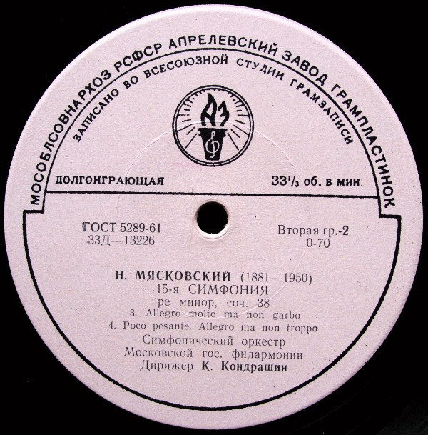 Н. МЯСКОВСКИЙ: Симфония № 15 (СО МГФ, К. Кондрашин)