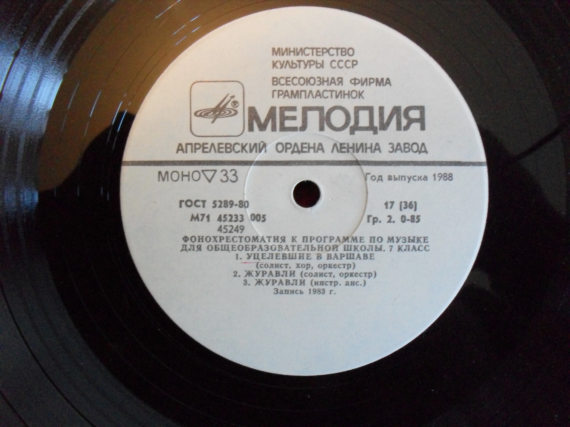 ФОНОХРЕСТОМАТИЯ К ПРОГРАММЕ ПО МУЗЫКЕ ДЛЯ ОБЩЕОБРАЗОВАТЕЛЬНОЙ ШКОЛЫ. 7 класс