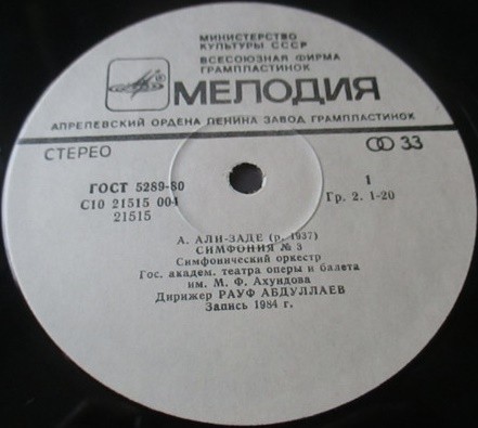 А. АЛИ-ЗАДЕ (1937)