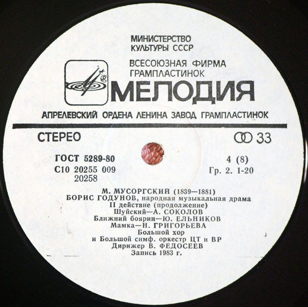 М. МУСОРГСКИЙ (1839-1881): «Борис Годунов», народная музыкальная драма в четырех действиях с прологом