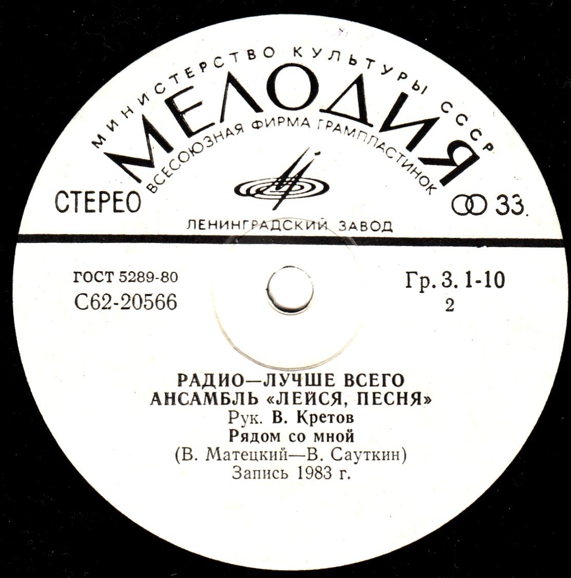 АНСАМБЛЬ «ЛЕЙСЯ, ПЕСНЯ», рук. Виталий Кретов. «Радио — лучше всего»: