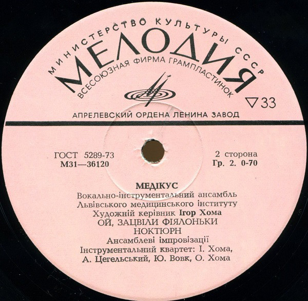 ВИА «МЕДIКУС» Львовского мед. института, худ. рук. И. Хома
