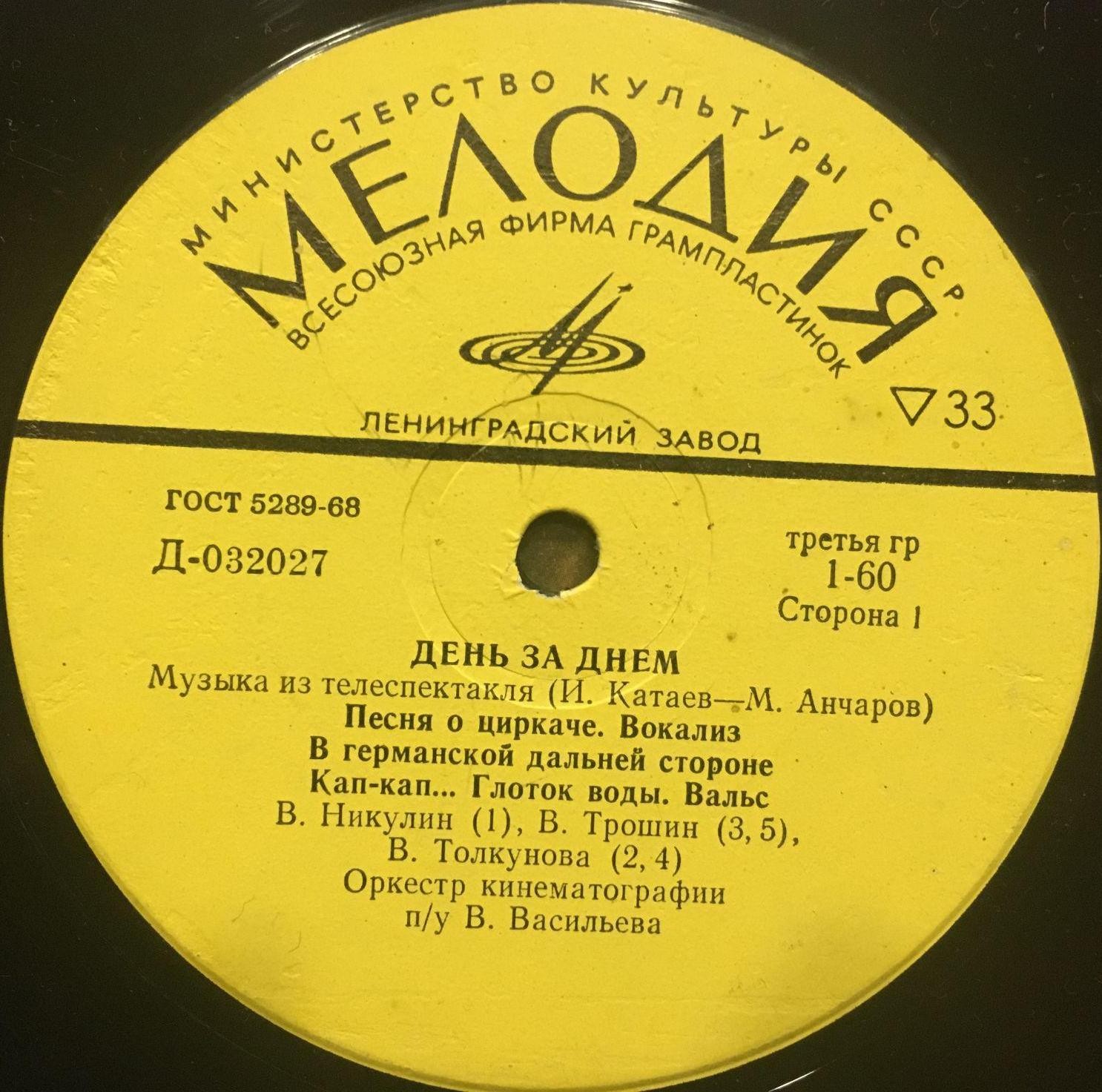 И. КАТАЕВ (1939–2012): Музыка из телеспектакля «День за днём»