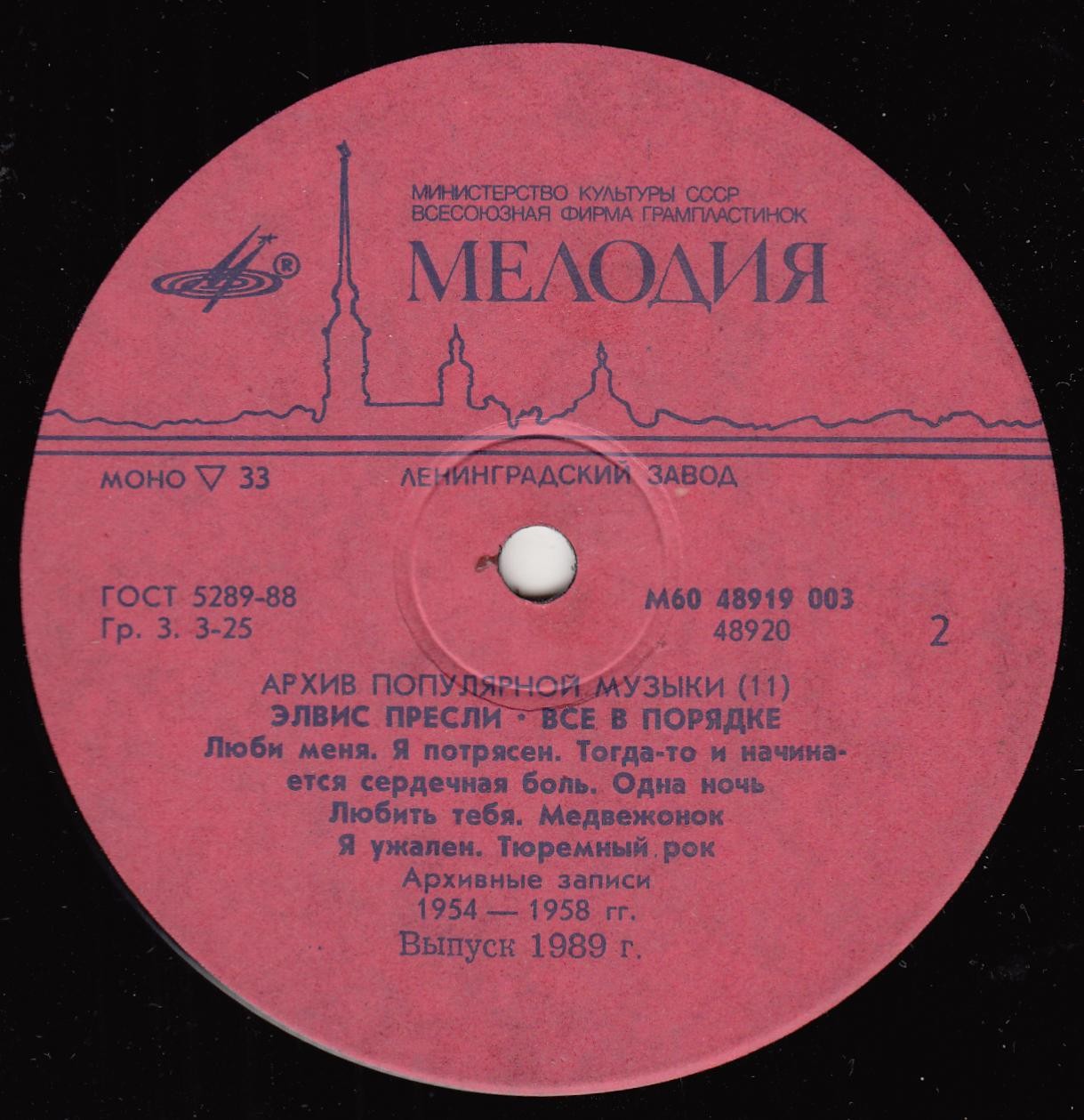 Архив популярной музыки №11. Элвис Пресли. Всё в порядке