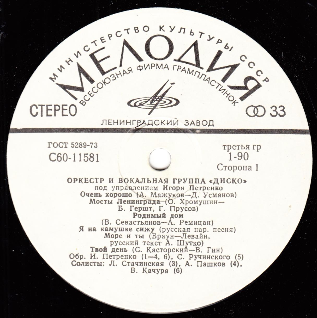 Оркестр и вокальная группа "Диско" п/у Игоря Петренко