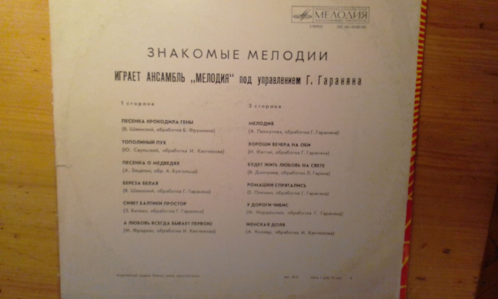 Ансамбль «Мелодия». Знакомые мелодии
