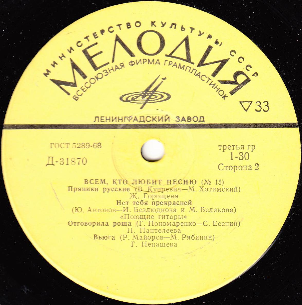 Всем, кто любит песню (№ 15)