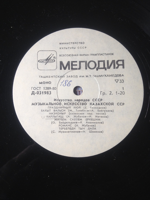 Искусство народов СССР. МУЗЫКАЛЬНОЕ ИСКУССТВО КАЗАХСКОЙ ССР