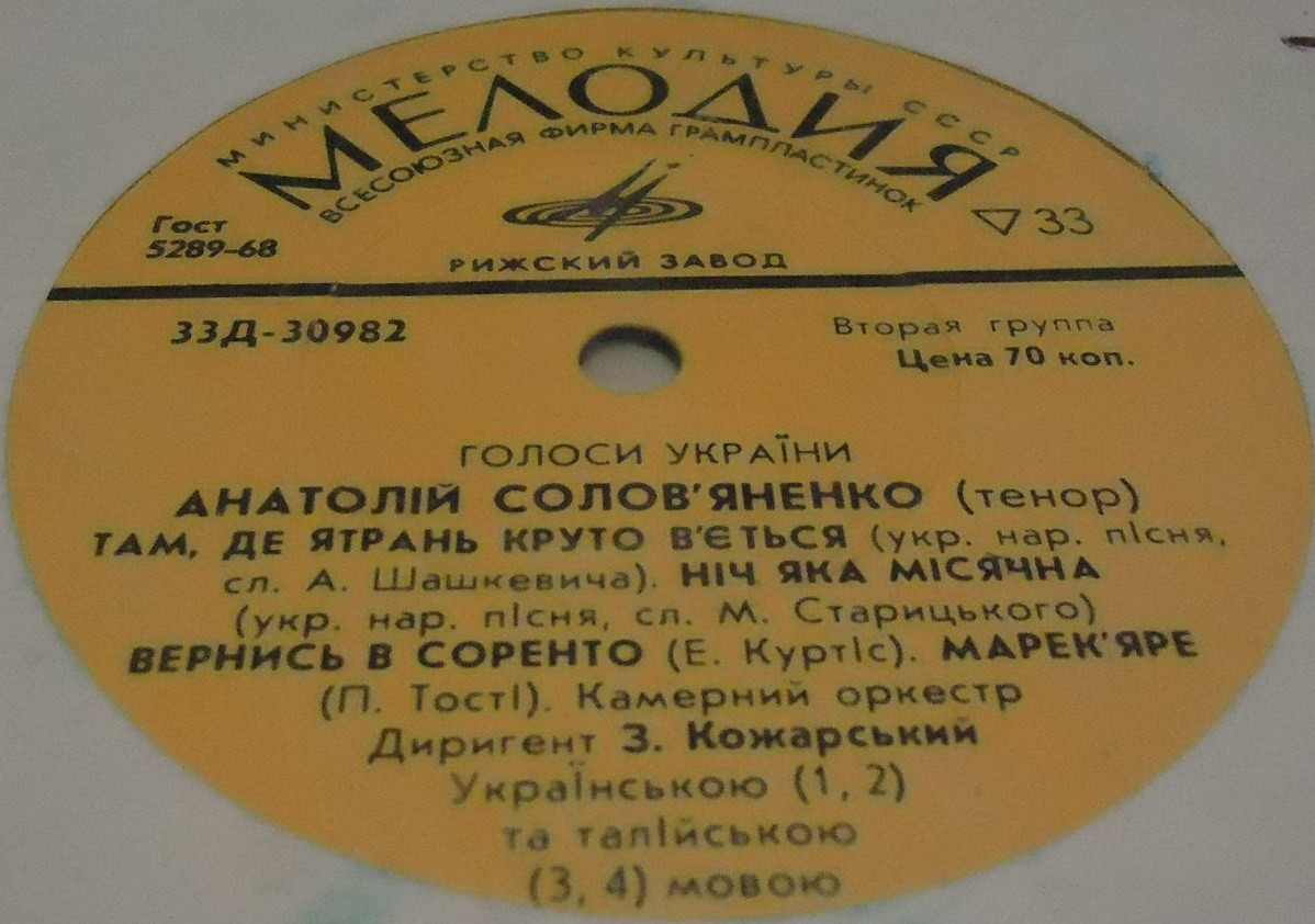 Голоси України. Поют Гiзелла ЦИПОЛА и Анатолiй СОЛОВ`ЯНЕНКО