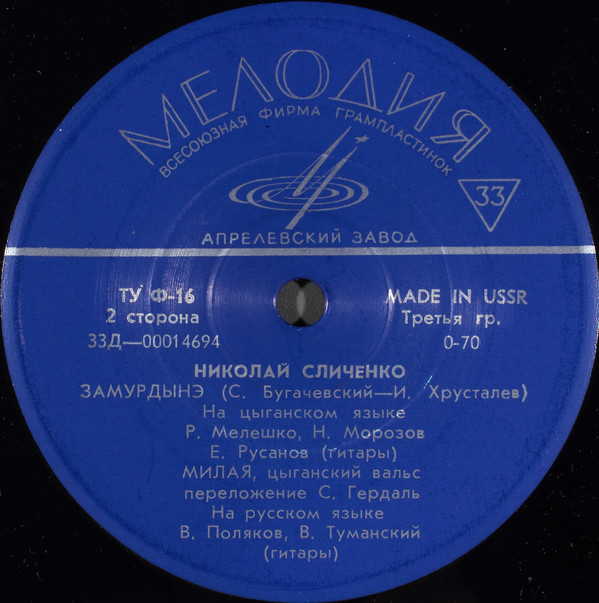 Николай Сличенко. Цыганские песни