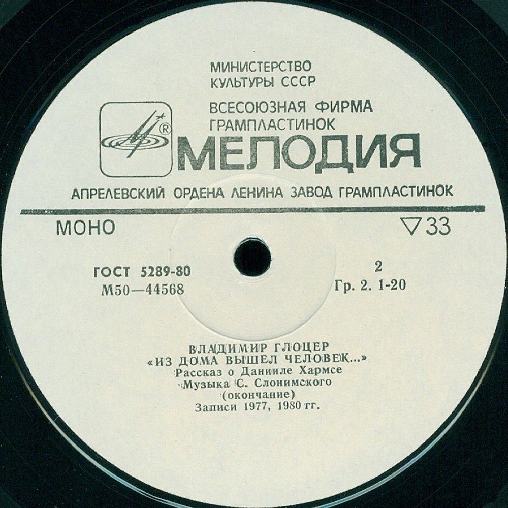 В. Глоцер — «Из дома вышел человек...». Рассказ о Данииле Хармсе