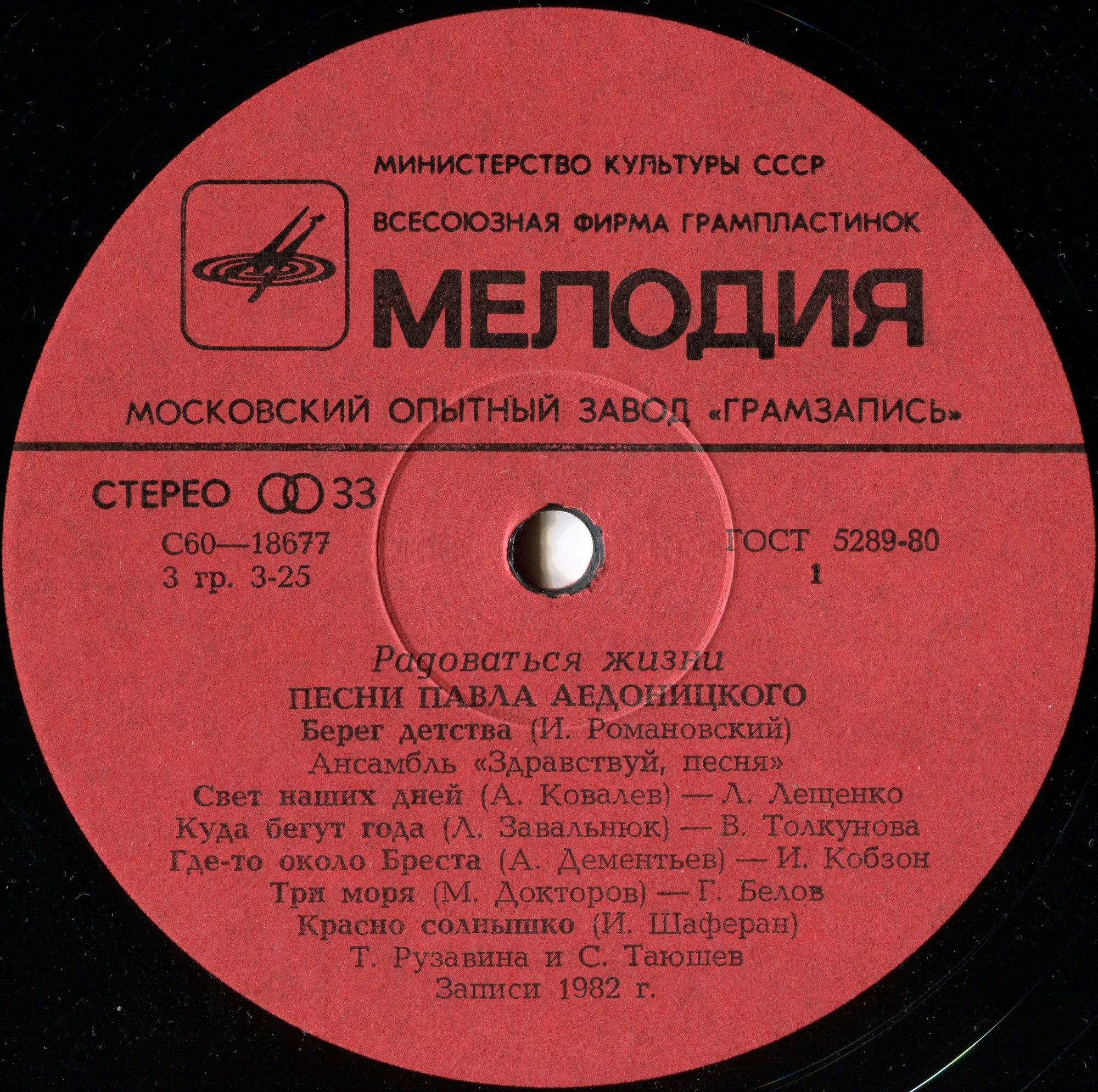 Павел Аедоницкий. "Радоваться жизни", песни