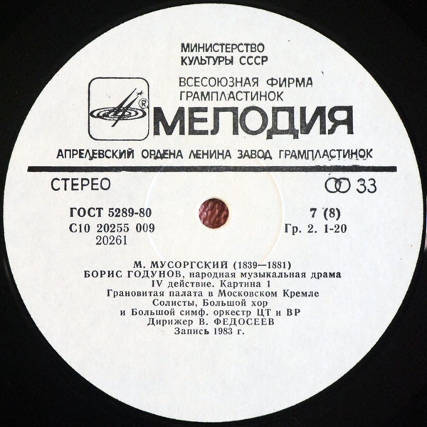 М. МУСОРГСКИЙ (1839-1881): «Борис Годунов», народная музыкальная драма в четырех действиях с прологом