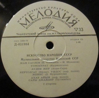 Искусство народов СССР. МУЗЫКАЛЬНОЕ ИСКУССТВО КАЗАХСКОЙ ССР