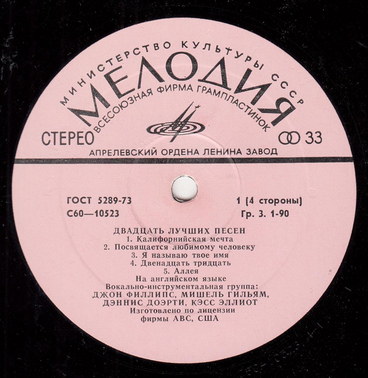 Вокально-инструментальная группа "Мамас энд Папас" - 20 лучших песен