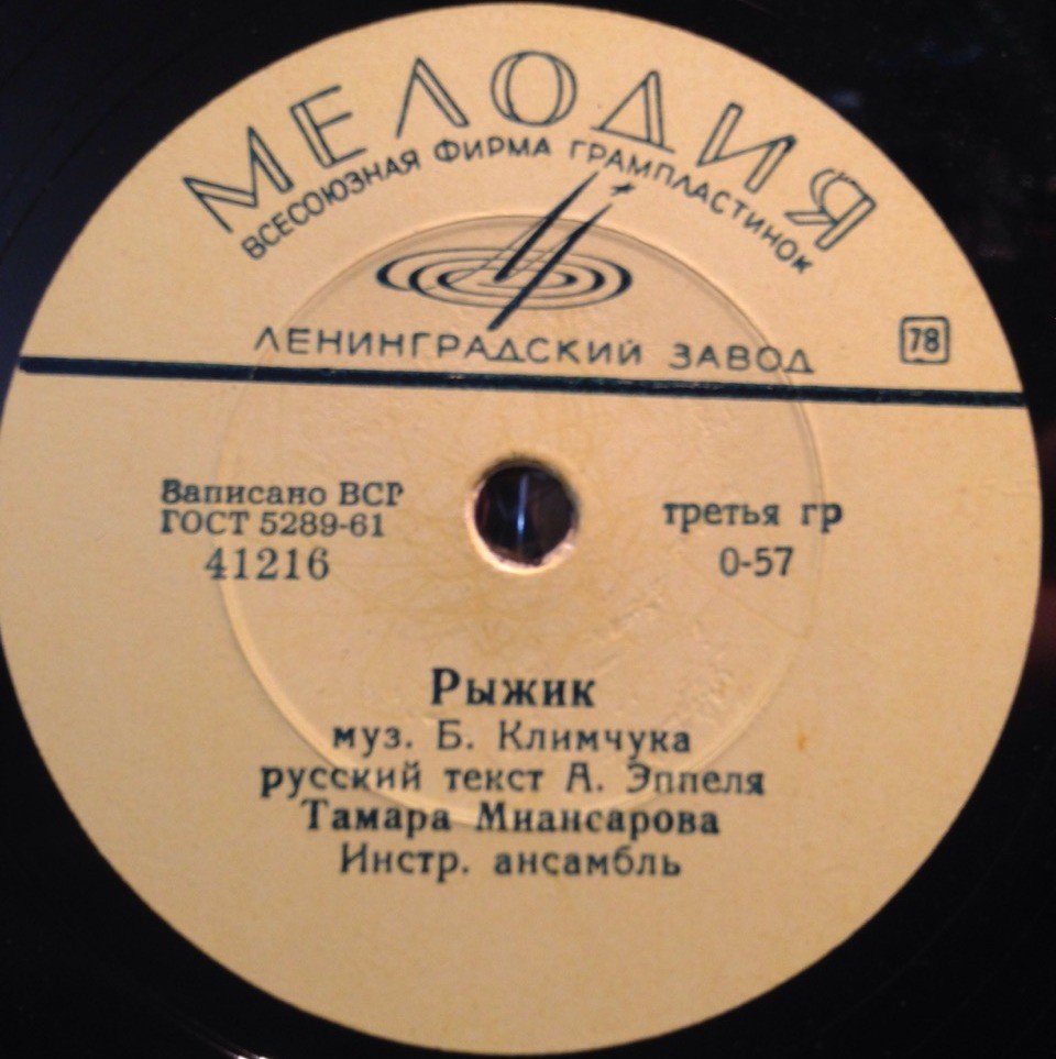 Тамара Миансарова — Давай никогда не ссориться / Рыжик