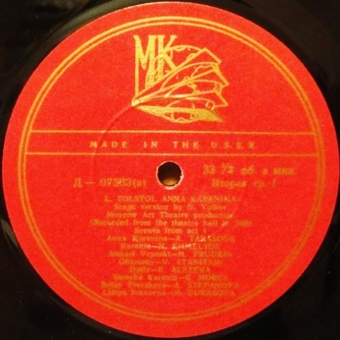 Лев Толстой. "Анна Каренина" (драматическая композиция Н. Волкова)