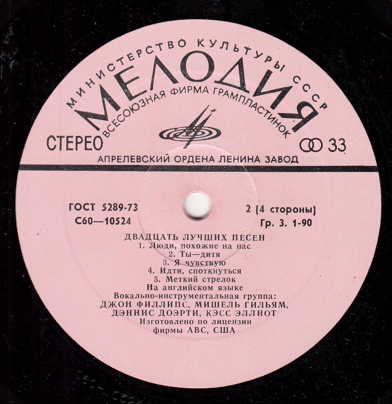 Вокально-инструментальная группа "Мамас энд Папас" - 20 лучших песен