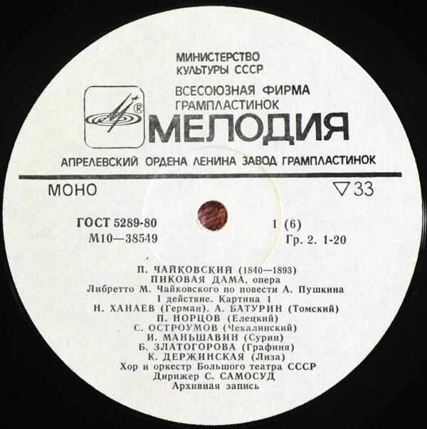 П. ЧАЙКОВСКИЙ. "Пиковая дама", опера в 3 действиях