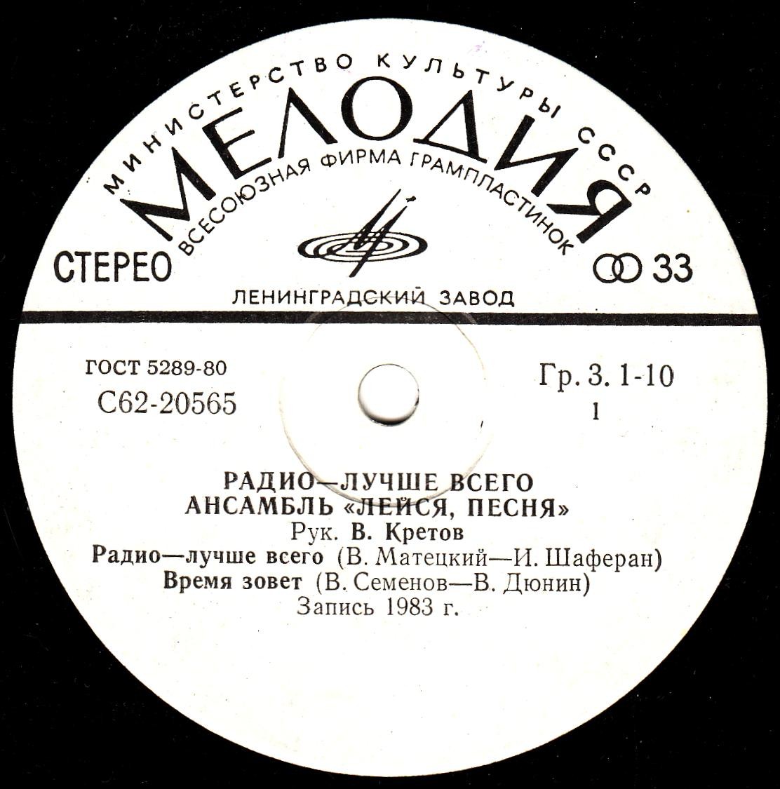 АНСАМБЛЬ «ЛЕЙСЯ, ПЕСНЯ», рук. Виталий Кретов. «Радио — лучше всего»: