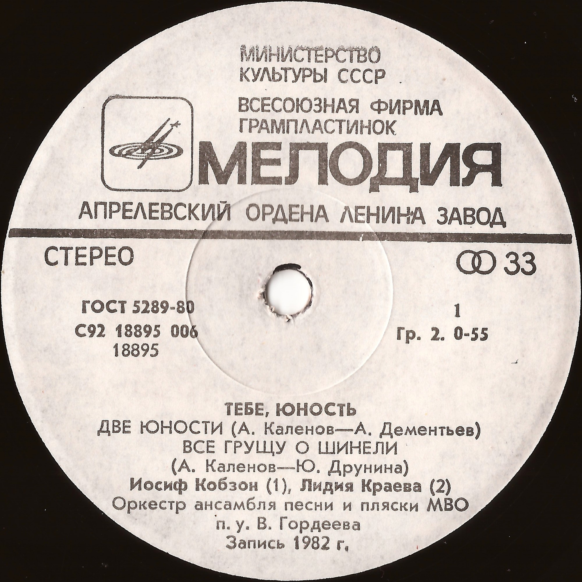 ТЕБЕ, ЮНОСТЬ