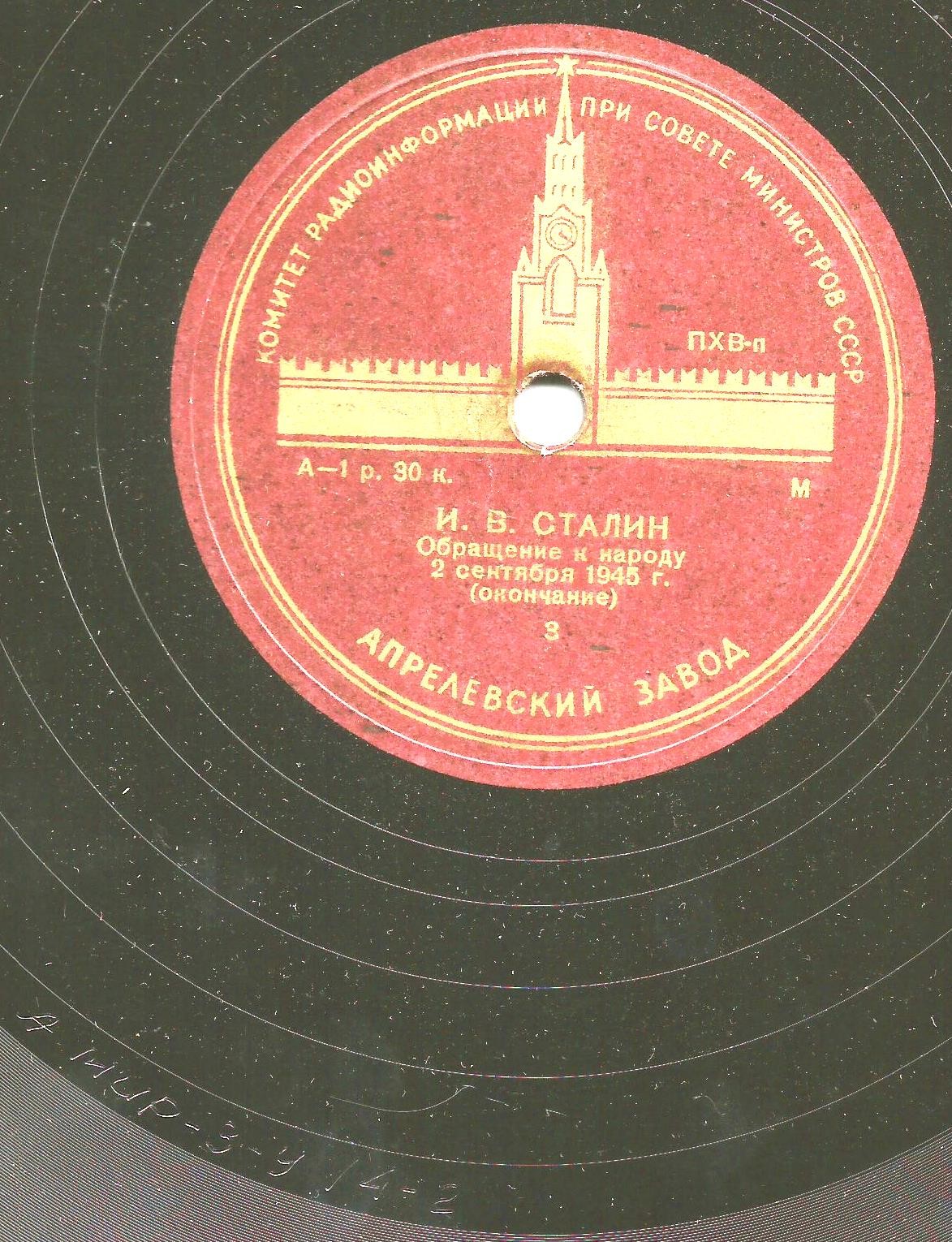 И.В. Сталин - Обращение к народу 2 сентября 1945 г.