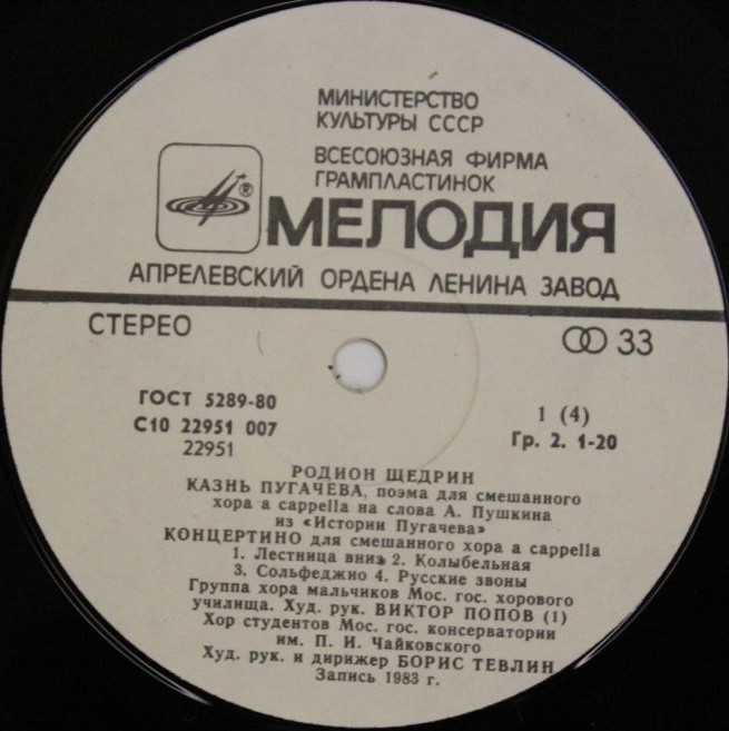 Р. Щедрин (1932): Хоры