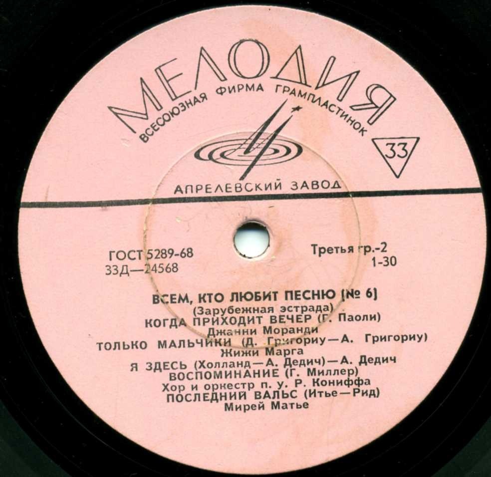 Всем, кто любит песню (№ 6). Зарубежная эстрада