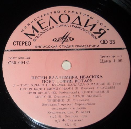 Пісні Володимира Івасюка співає Софія Ротару