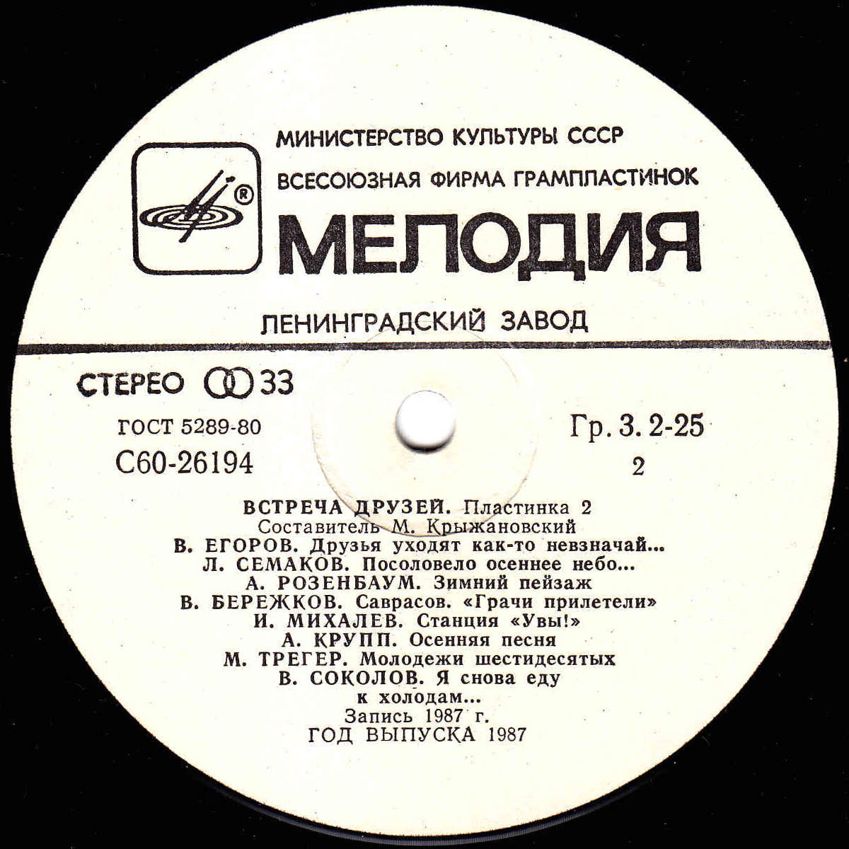 Встреча друзей. 25 лет клубу песни «Восток»