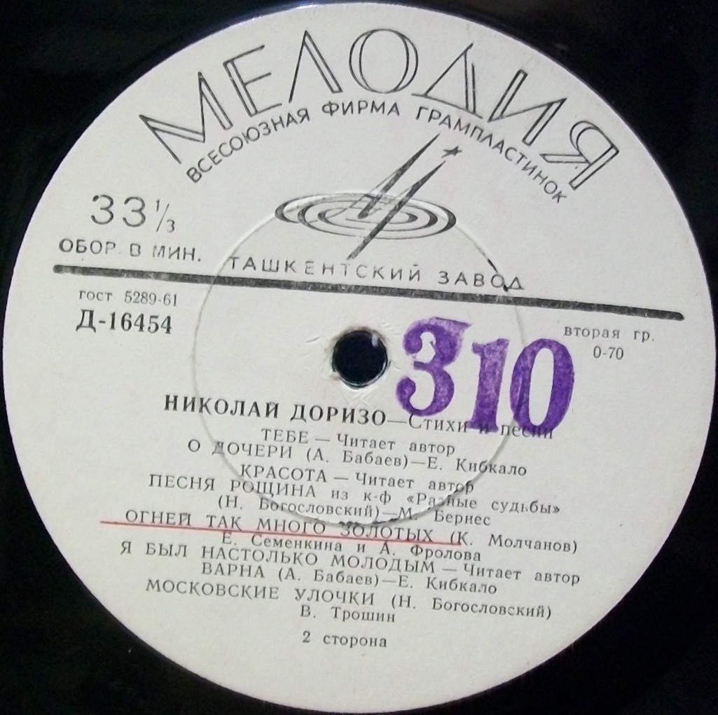 Николай ДОРИЗО — Стихи и песни