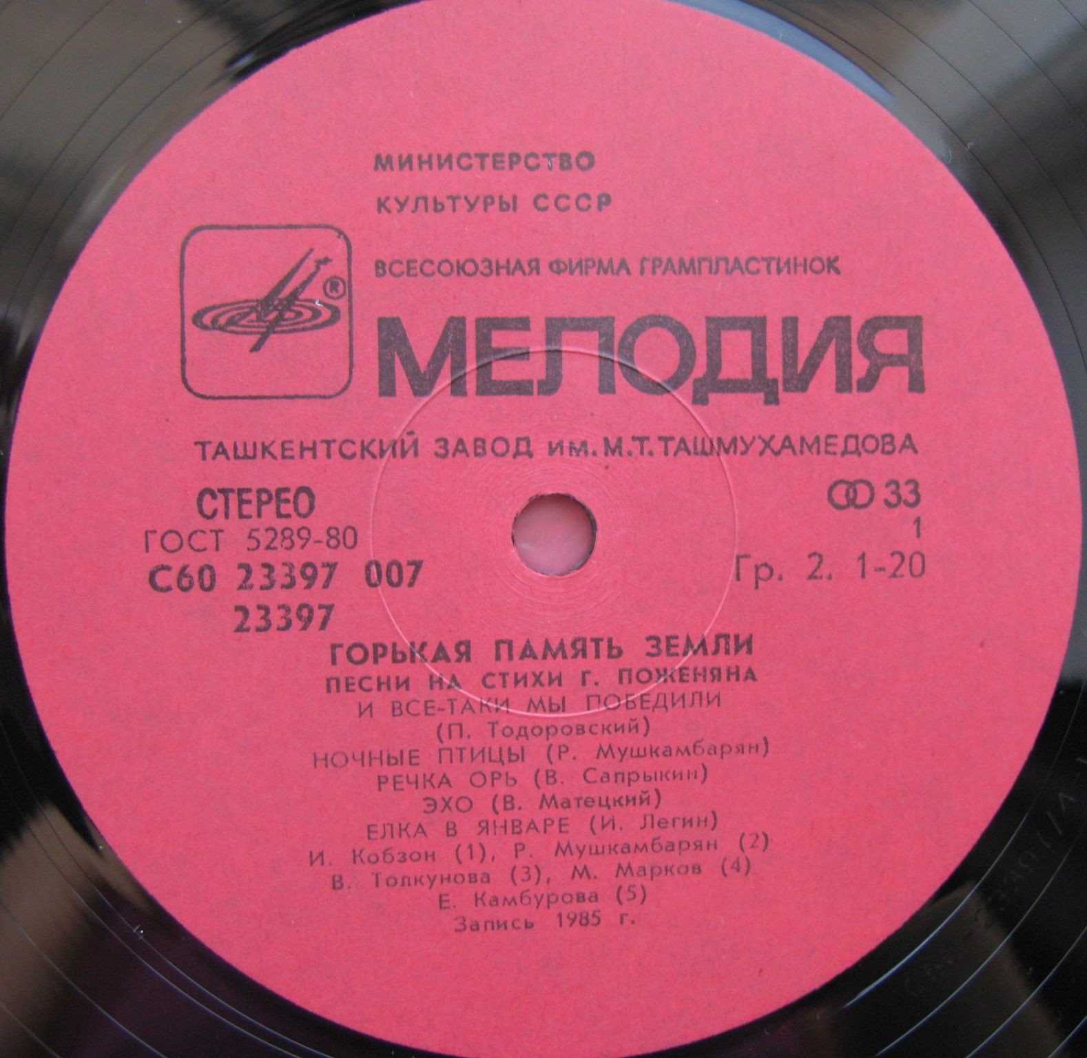 "Горькая память земли". Песни на стихи Григория ПОЖЕНЯНА