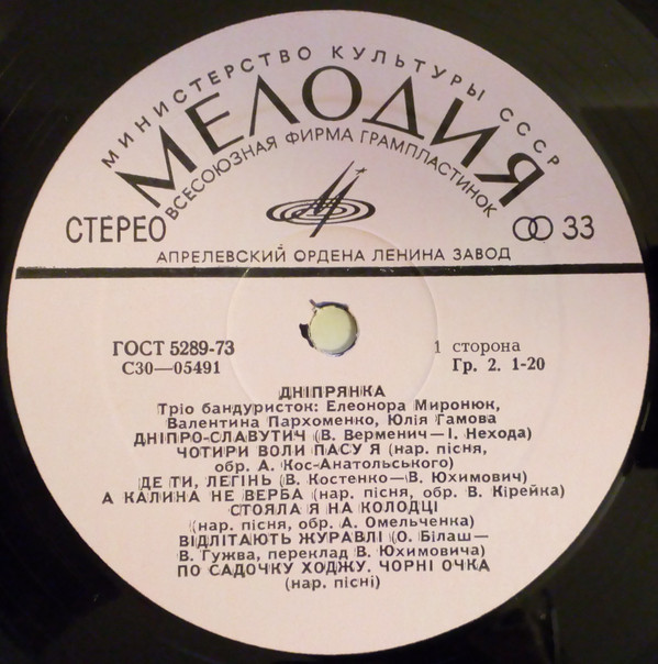 Трио бандуристок "ДНiПРЯНКА" - Е.Миронюк, В.Пархоменко, Ю.Гамова