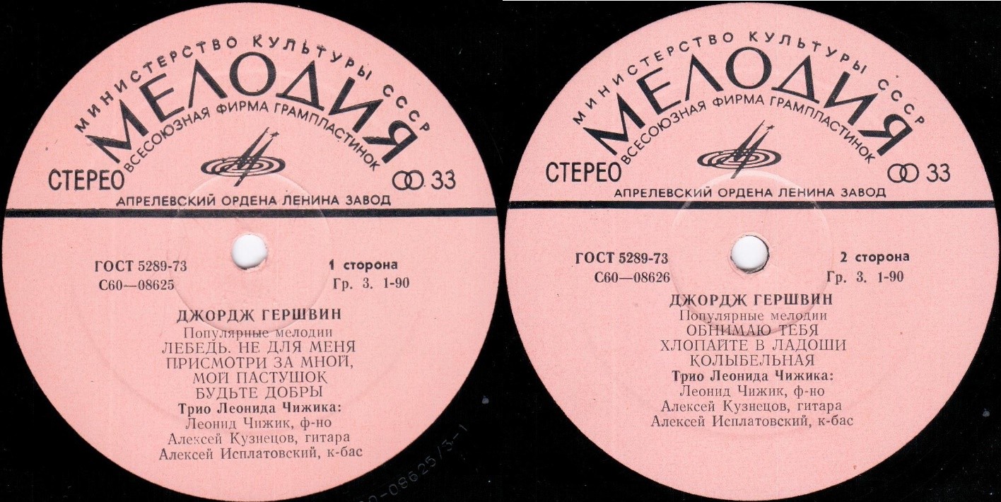 Джордж ГЕРШВИН (1898–1937). Популярные мелодии. Трио Леонида Чижика