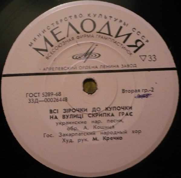 Государственный Закарпатский народный хор, худ. рук. М. Кречко