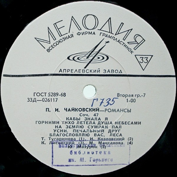 П. ЧАЙКОВСКИЙ (1840–1893): Полное собрание романсов (4/6)