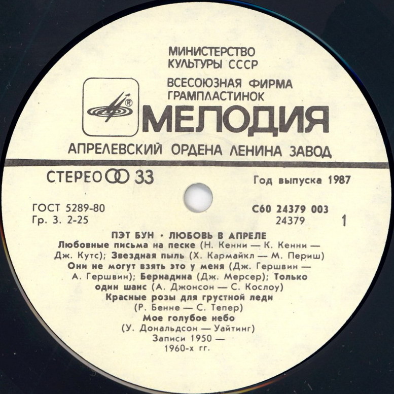 Пэт БУН «Любовь в апреле»