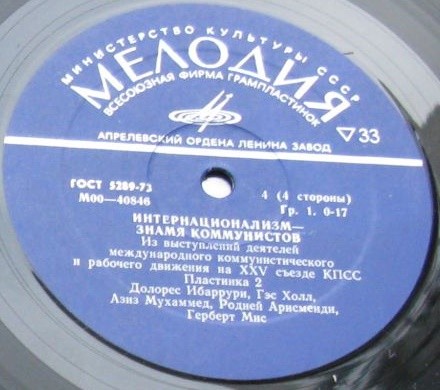 Интернационализм - знамя коммунистов. Из выступления деятелей международного коммунистического и рабочего движения на XXV съезде КПСС